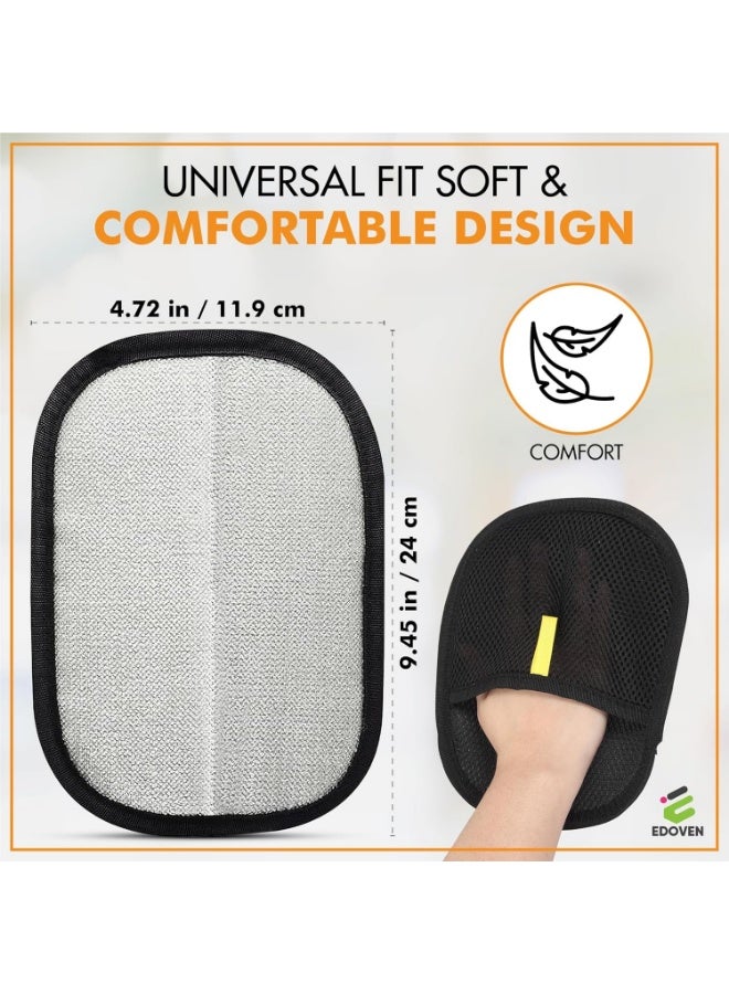 Pet Hair Removal Glove - Pet Hair Removal Glove for Dogs & Cats, Electrostatic Pet Hair Remover for Loundry, Couch, Carpet, Clothing, Bed & Car Seat, Reusable Magic Brush Pet Hair Tool - Black - Image 3